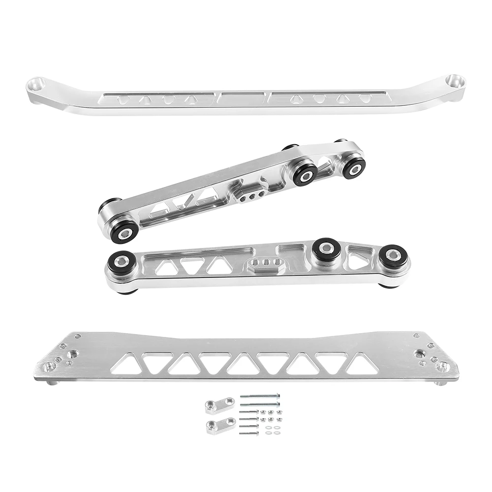 BW Lower Control Arms LCA with Rear Lower Tie Bar with Subframe Brace For Honda Civic 92-95 EG With Logo