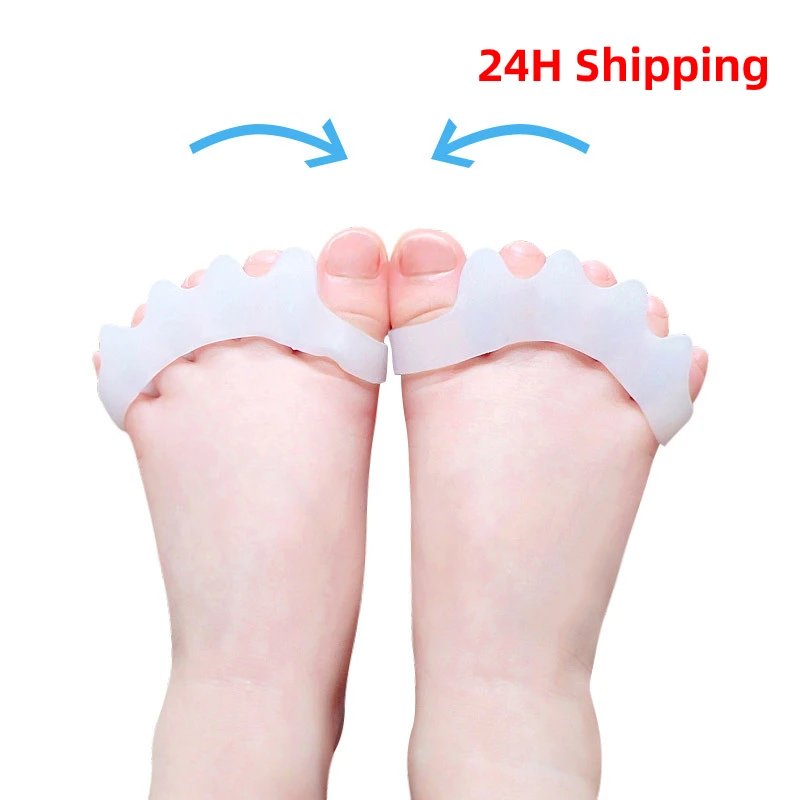 2pcs=1pair Child Silicone Toe Separator Stretcher Bone Straightener Spreader Hallux Valgus Corrector Kid Foot Care Tool