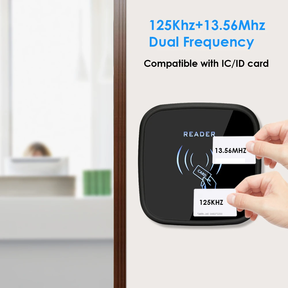 Ip65 Waterproof  RFID Card Reader Wiegand 26 output Access Control Slave Reader Security 125KHZ 13.56MHZ EM ID Card Reader