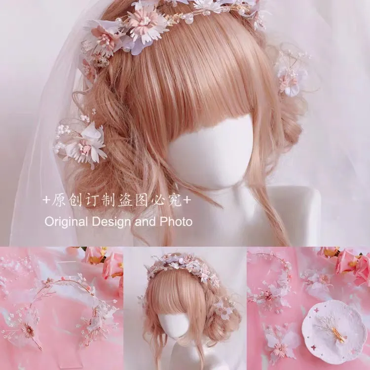 Lolita stirnband Japanischen süße und schöne blume perle haar ornament lolita haar zubehör