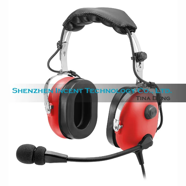 

VOIONAIR New Style Red Pilot Headset PNR (Passive Noise Reduction) Aviation Headset IN-1000N With 3.5mm Cable for PC