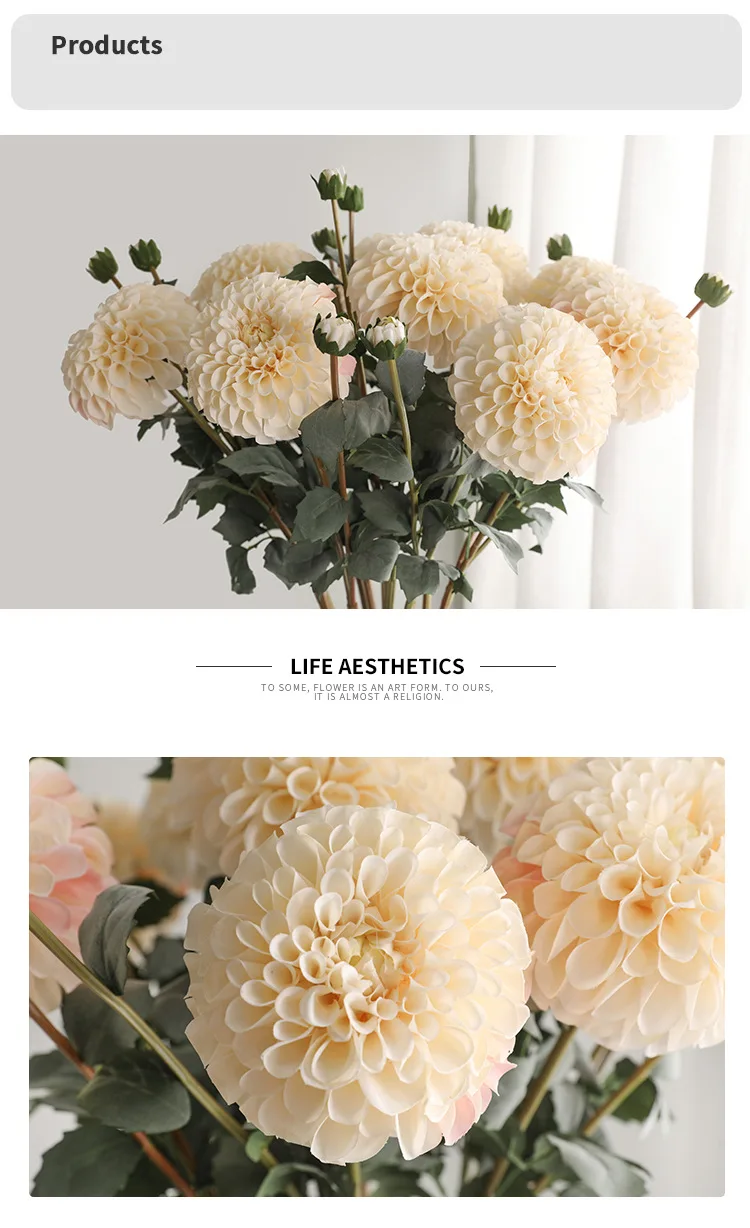 American Home Layout Simulation Autumn Daisy Fake Flower Studio Shooting Props Simulation 2 Oil Painting Dahlia