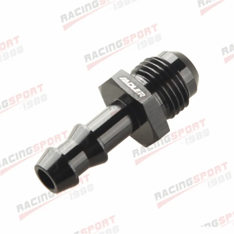 ADLER SPEED 10AN AN10 AN-10 Male Flare To 8Mm Hose Barb Straight Fitting Hitam/Biru/Perak