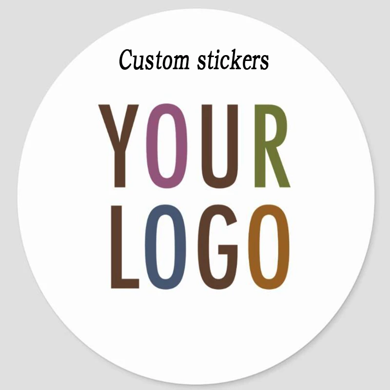 100 pieces, customized transparent holographic waterproof stickers wedding stickers design your own company name kraft paper