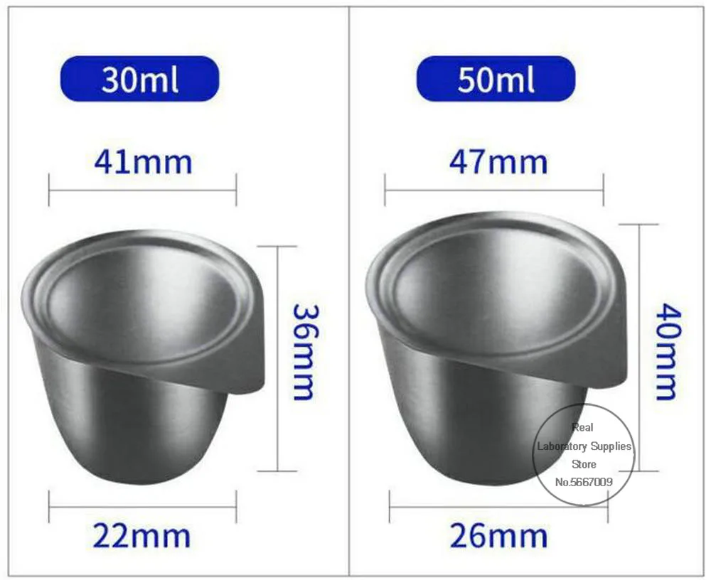 Imagem -02 - Cadinho de Ferro de Laboratório com Tampa Lata Resistente a Altas Temperaturas Recipientes Térmicos Alta Pureza 30ml 50ml Pcs 10 Pcs