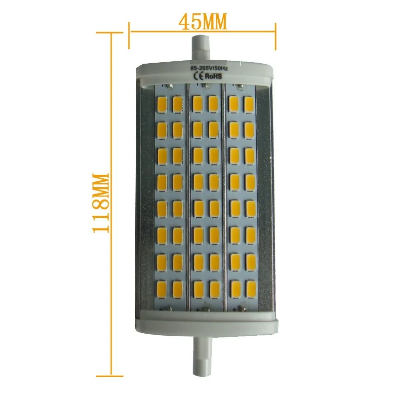 Led R7S Lumière 118mm dimmable 20W J118 budgétaire remplacer 200W jas7S courbure tube lampe AC85-265v