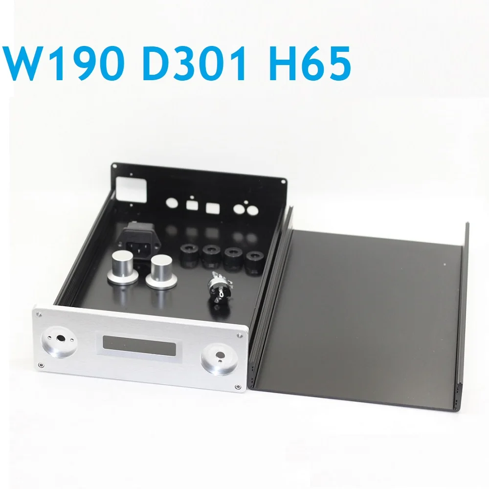 

W190 H65 D301 Amplifier PSU Aluminum DAC Decoder Shell DIY HiFi Audio Power Supply Case Headphone Amp Dual Soft Control Chassis