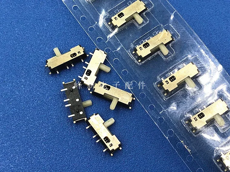 5Pcs Taiwan constant handle reset spring toggle switch self-return slide switch swing 2-speed 4-pin patch switch