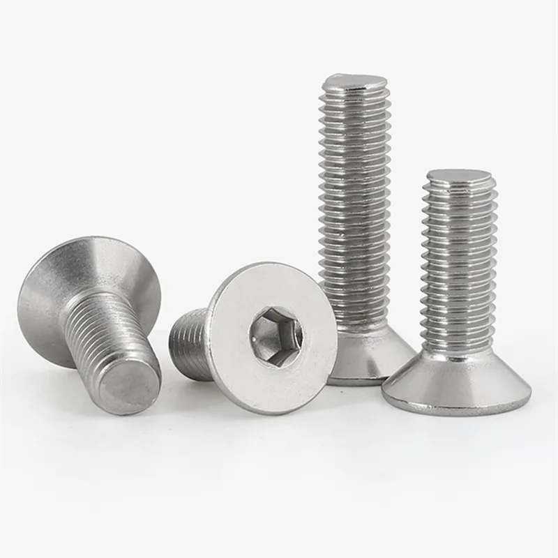 5/10/25/50pcs M1.6 M2 M2.5 M3 M4 M5 M6 M8 304 A2-70 Stainless Steel Hexagon Hex Socket Head Flat Countersunk Bolt Screw