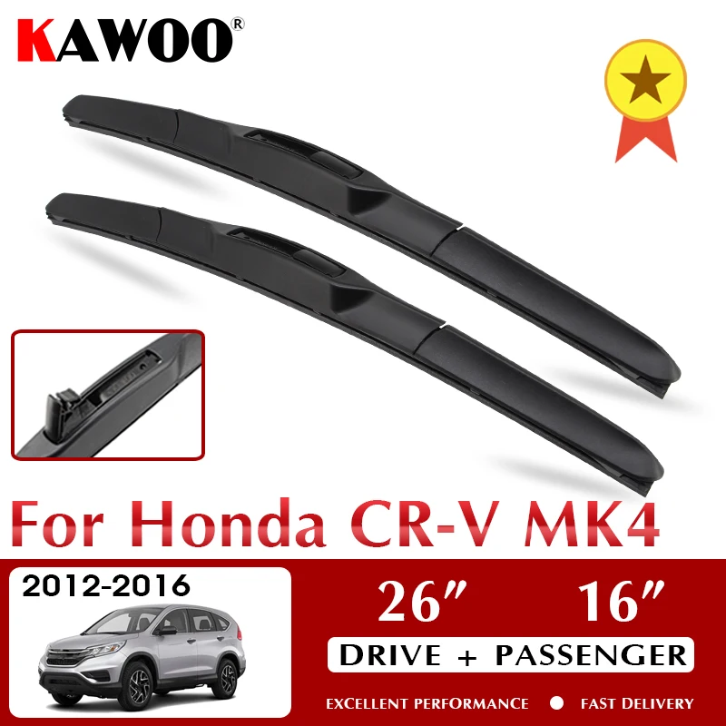 

KAWOO Wiper Front Car Wiper Blades For Honda CR-V MK4 2012-2016 Windshield Windscreen Front Window Accessories 26"+16" LHD RHD