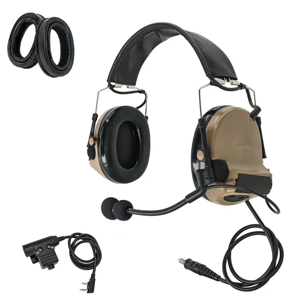 Tactical Airsoft Pickup, Noise Reduction, Shooting Hearing Protection Headphones (DE)