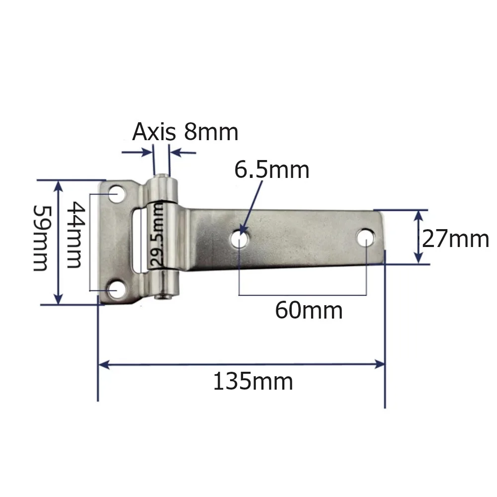 High Quality Marine Grade Stainless Steel T Type Container Hinge Forged Truck Door Hinges for wooden cases boat accessories 3pcs