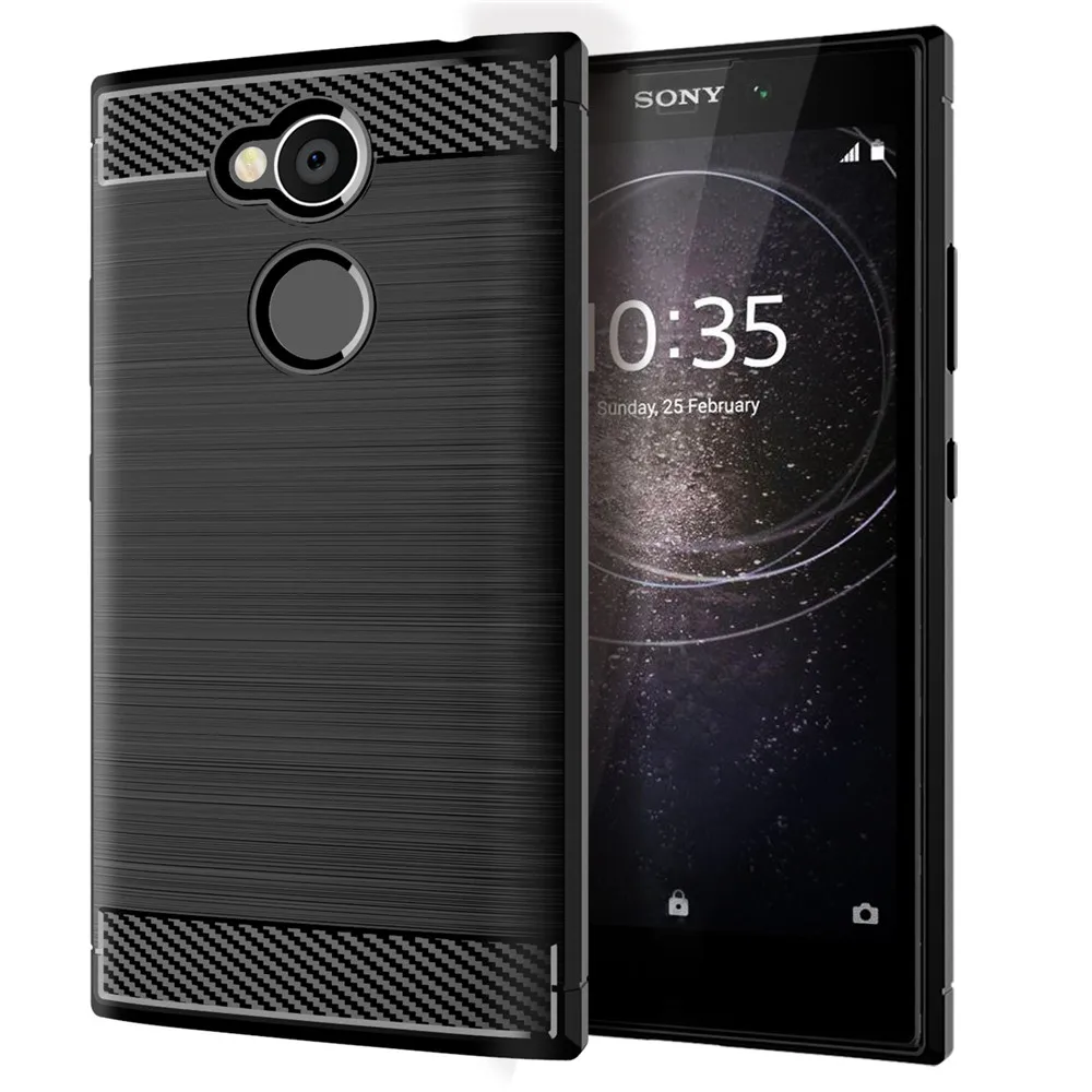 For Sony Xperia L2 Luxury Carbon Fiber Skin Soft Silicone Cover Case For Sony L2 L 2 Sony H3311 H3321 H4311 H4331 Phone Cases