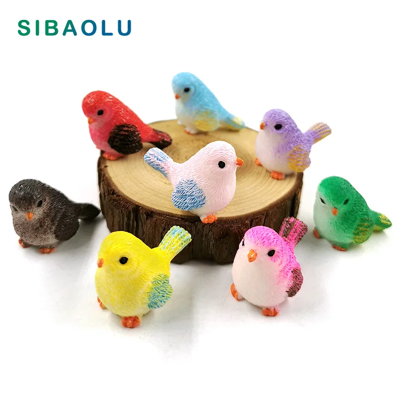 Simulation Little parrot bird figurine animal Model home decor miniature fairy garden decoration DIY accessories modern statue