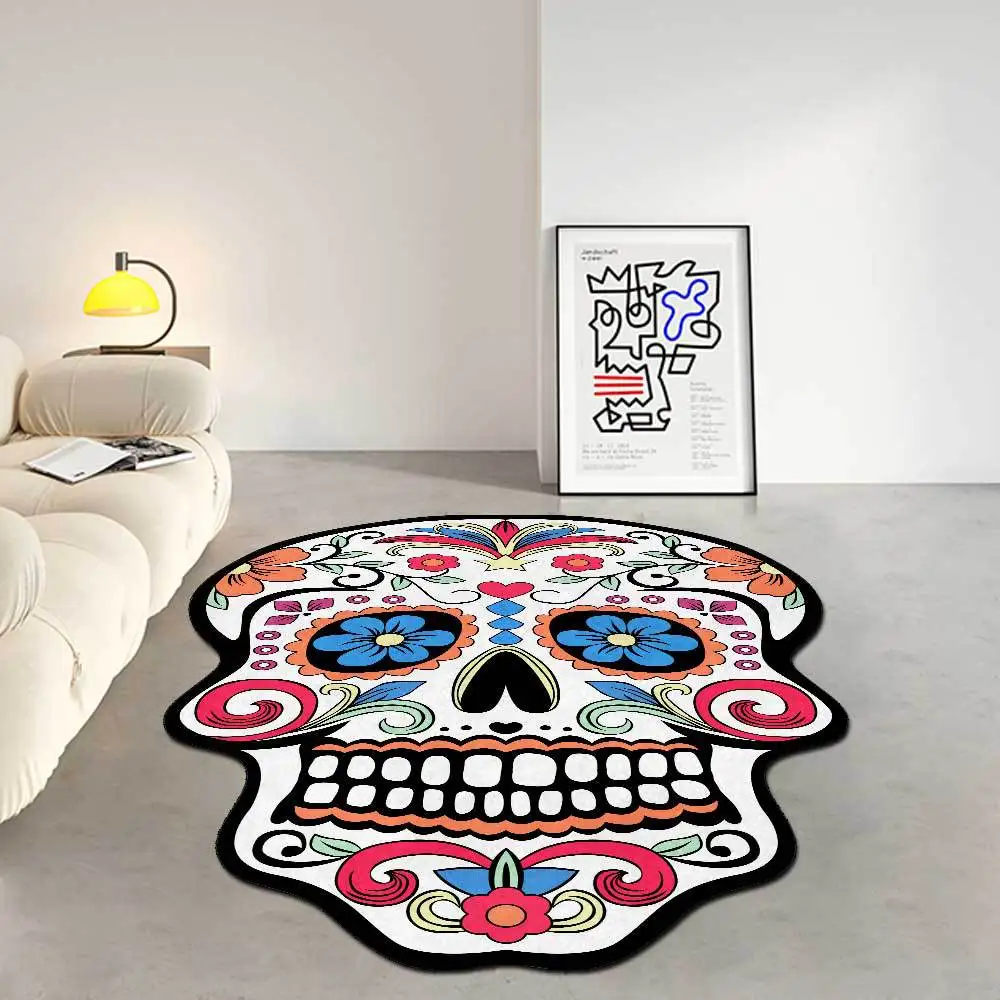 

2022 New Skull 3D Printed Carpets for Living Room Bedroom Area Rugs Horror Theme Parlor Decor Large Carpet Soft Flannel Home Mat