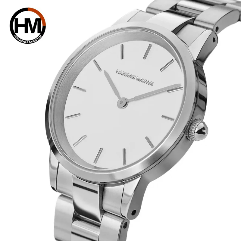 Top Brand Design Simple Round Dial All Silver Women Watch Luxury Japan Movement Quartz Waterproof Wristwatch Female 2021 New