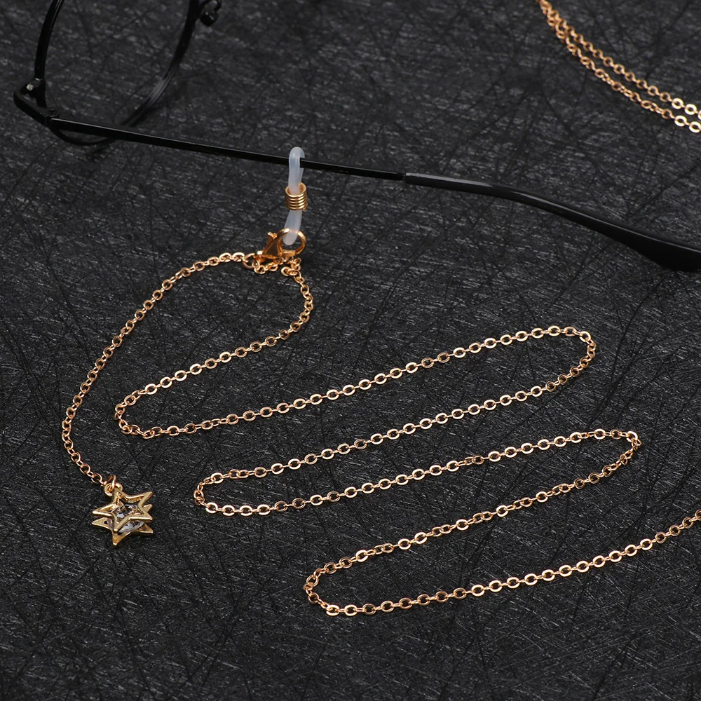 Fashion Metal Glasses Chain Frame Necklace Gold Sunglasses Lanyard Non-slip Reading Glasses Frame Strap Glasses Chain