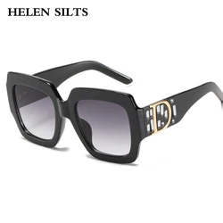 Oversized Square Sunglasses Women New Big Frame Black Shades Gradient Sun Glasses For Men Vintage Brand Design Eyeglasses UV400