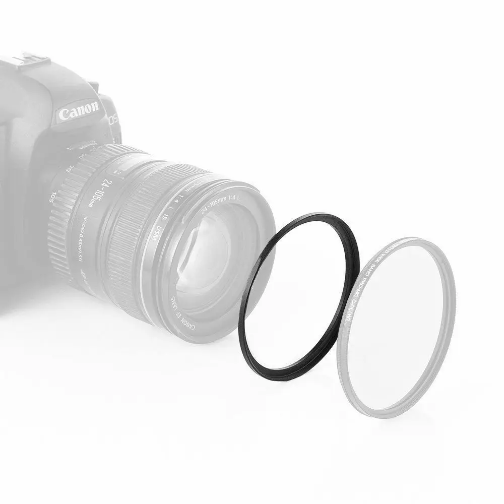 حلقة تصعيد 52 مللي متر-77 مللي متر لكاميرا DSLR ، مرشح غطاء المحرك