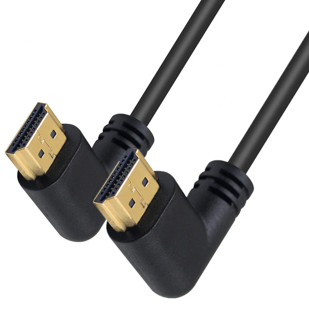 Left or Right Angled 2.0 HDMI-compatible Male to Elbow Male extension Cable 15cm 50cm 1m, 2.0V angle cable 4K*2K @60HZ