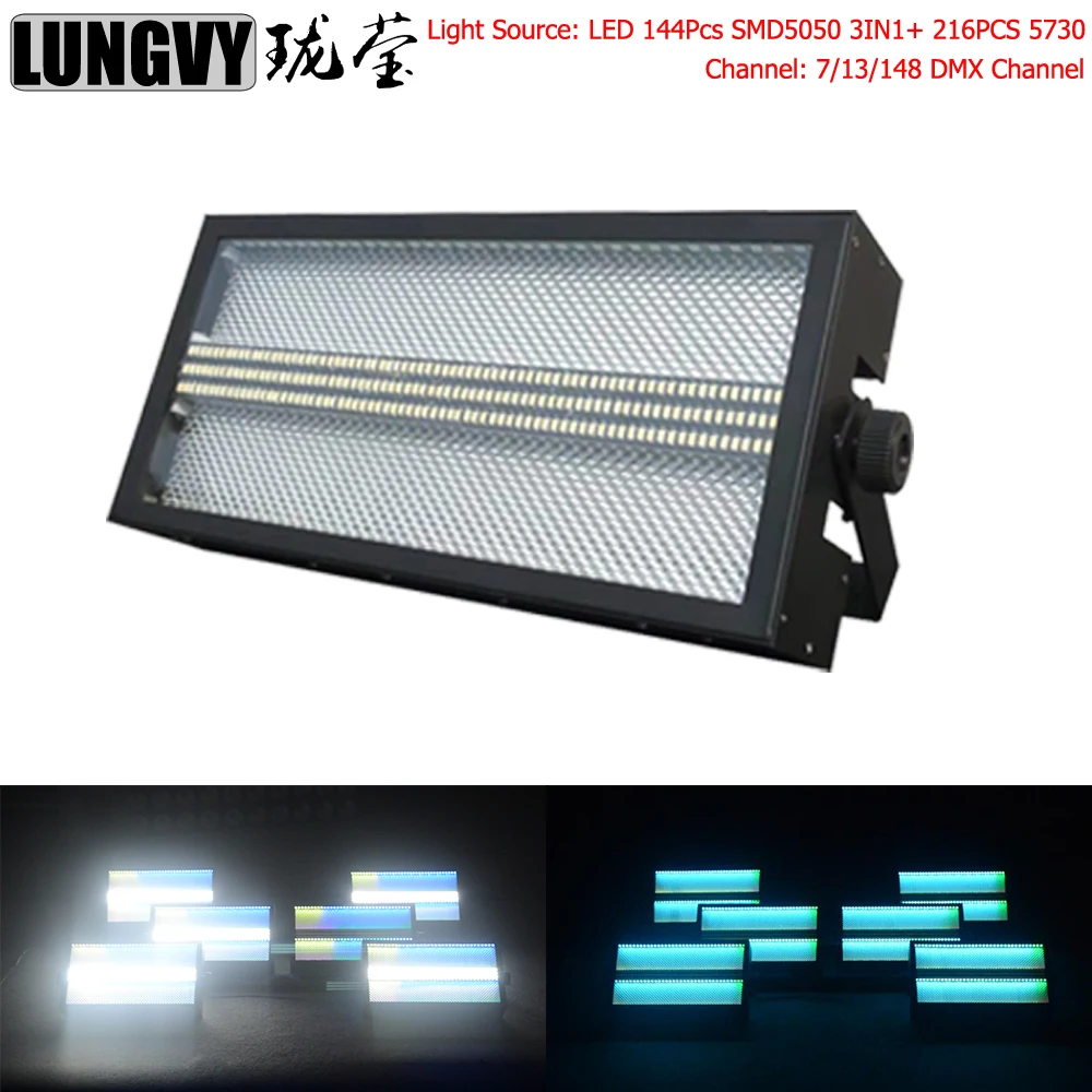 

LED 144Pcs SMD5050 3IN1+ 216PCS 5730 Led Strobe Flash Light 7/13/148 DMX Channel Wash Effect Stage Disco Bar Party Club Lighting