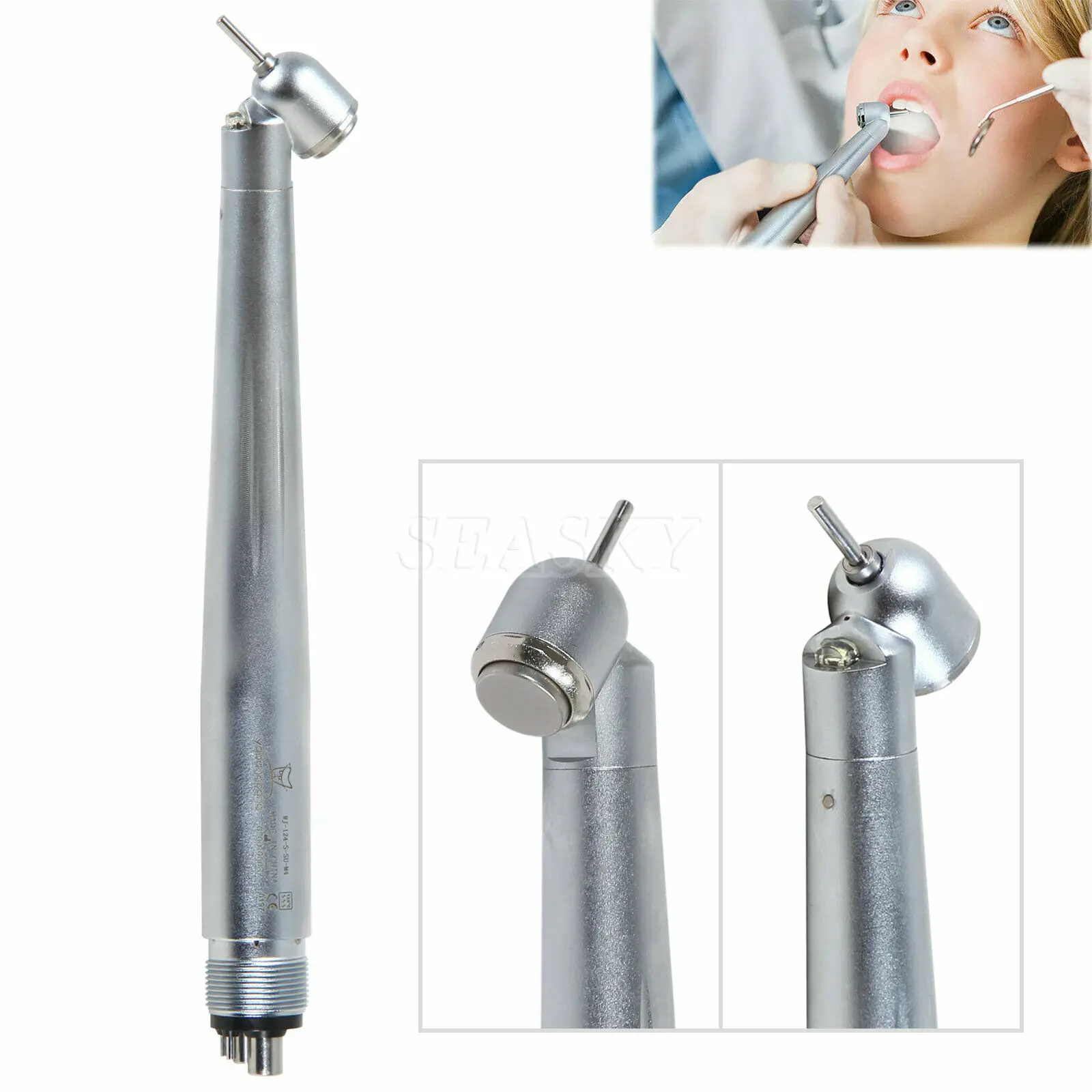 Dental 45 ° stopni LED e-generator chirurgiczna szybka prostnica turbina przyciskowa 4 otwory Fit NSK KaVo