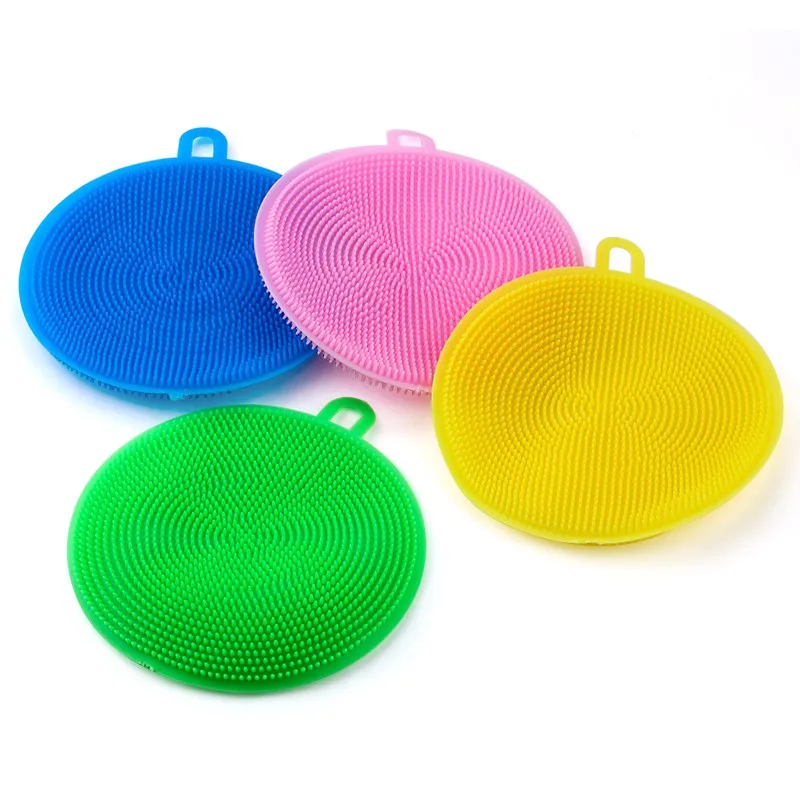 Fais Du Multifunction Silicone Sponge Dish Kitchen Supplies Household Cleaning Brush Dishwashing Sponge Cleaning Tools