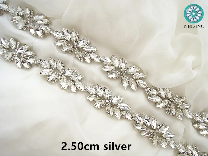 Ceinture de mariée en biscuits avec garniture en cristal, accessoires de robe de mariée en diamant, WDD0829, 1 yard