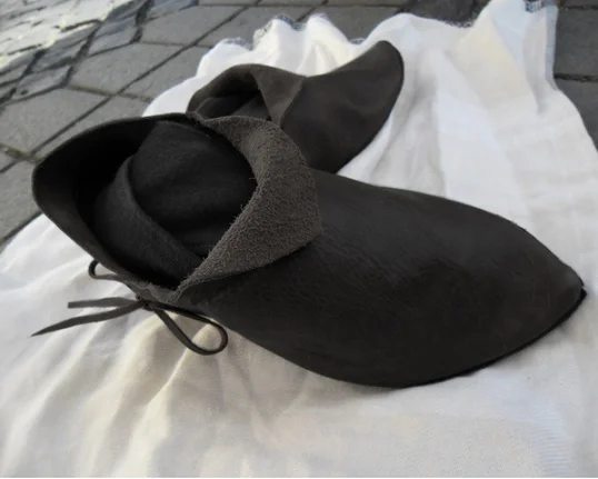 تأثيري الرجال القرون الوسطى بو أحذية جلدية العصور الوسطى حذاء من الجلد الفيكتوري النهضة التمهيد