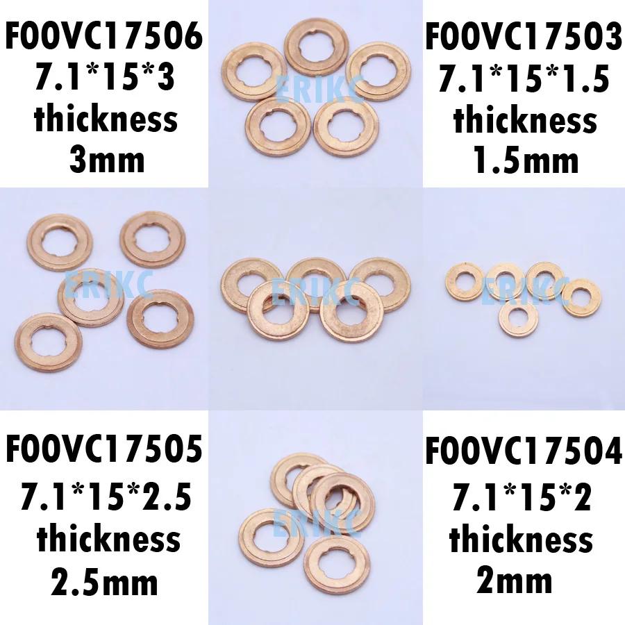 9001-850C Copper Shim F00VC17503 Clip Washer F00VC17505 Nozzle Copper Washer F00VC17504 Gasket for BOSCH DELPHI Injector