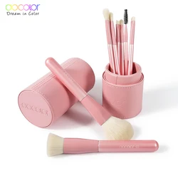 Docolor Professional Makeup Brushes Set 8pcs Pink Eyeshadow Blending Powder Foundation Eyebrow Brushes Face Eye Cosmetic Tools