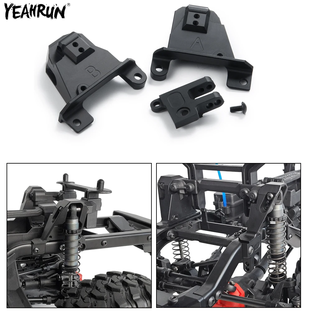 

YEAHRUN 4Pcs Metal Aluminum Front Rear Shock Absorber Mount Damper Towers Mount Set For 1/10 TRX4 TRX-4 RC Crawler Car