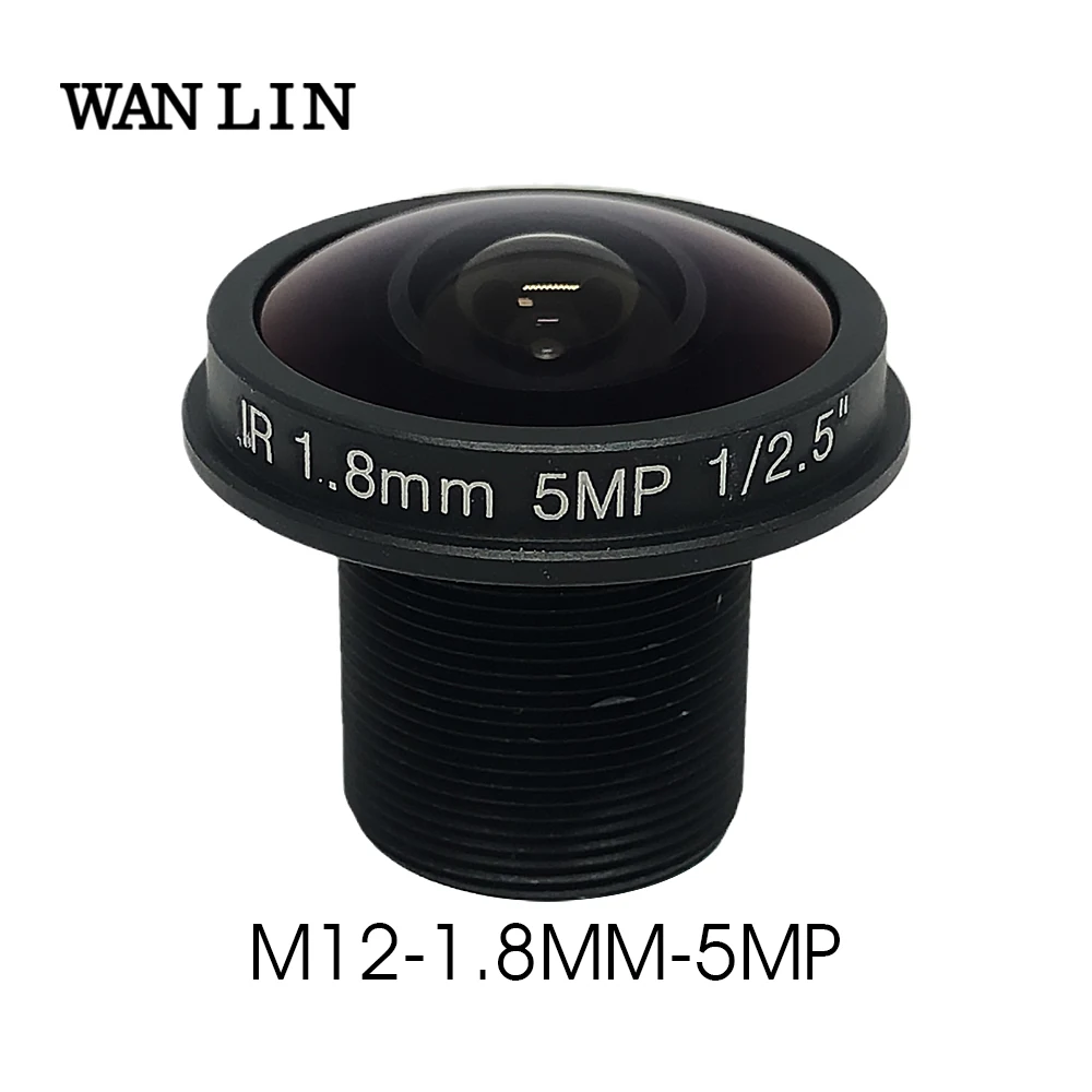 M12 5MP 1.8mm obiektyw typu rybie oko 5,0 megapiksela do HD IP kamera monitorująca CCTV 180D szeroki kąt widzenia F2.0 1/2,5"