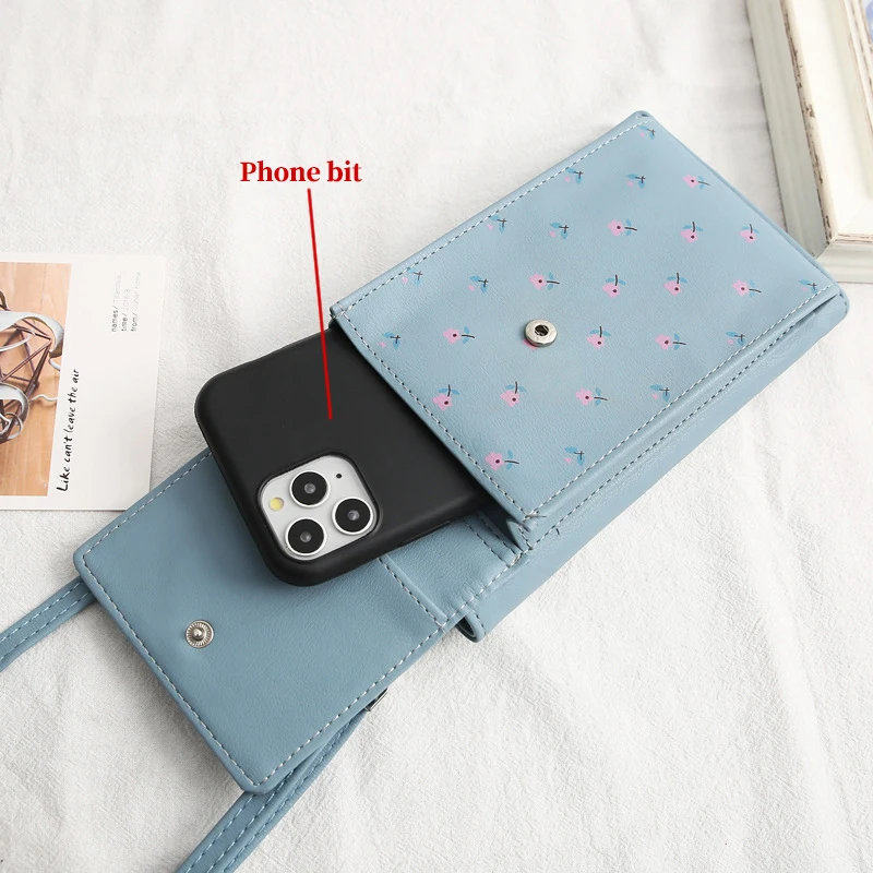 Engraving Name Casual PU Leather Shoulder Bag High-capacity Fashion Female Money Clutch Phone Multifunction Floral Flip Women