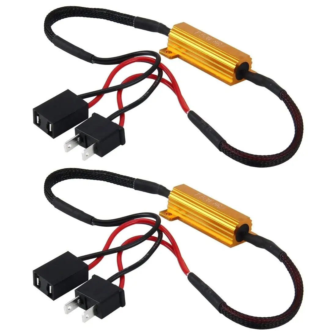 2pcs 50W H1 H3 H7 H11 H4 h10 Car Load Resistor Error Canceller LED Decoder Canbus Free Wiring Canceller Decoder Light h4