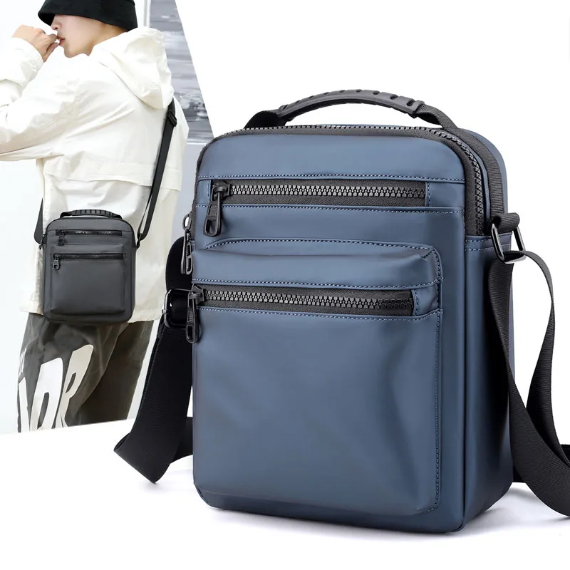 Bolsa mensageiro clássica para homens, pacote multifunções de estilingue de ombro, nylon Business Crossbody Flap, bolsas masculinas simples, XA259ZC