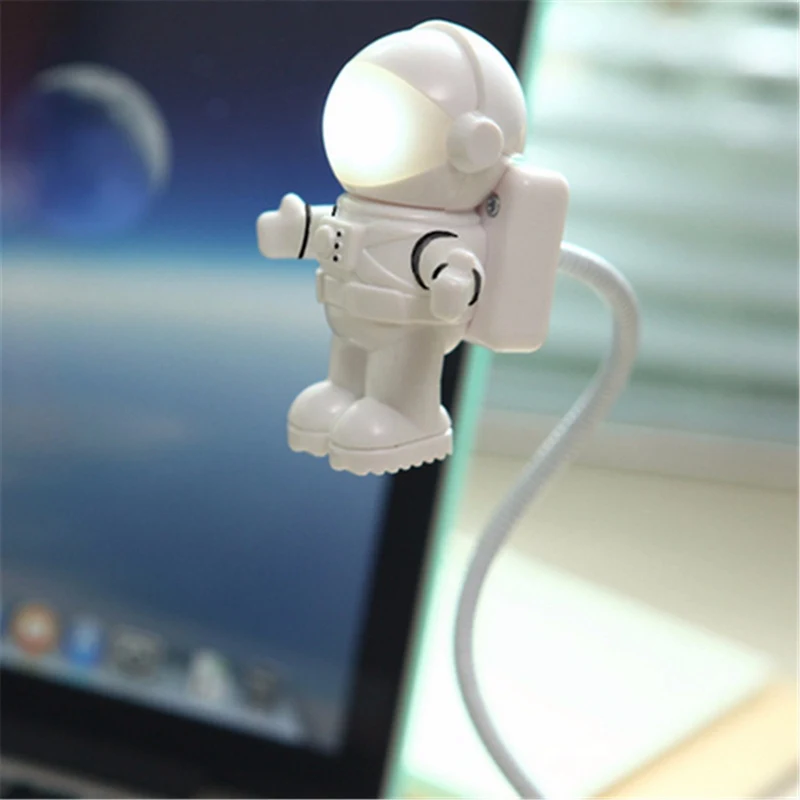 USB LED Della Luce del Libro Mini Astronauta Astronauta Forma Luci notturne tubo Flessibile Comodini Lampada Di lettura Per Il Computer Computer Portatile Accumulatori e caricabatterie di riserva