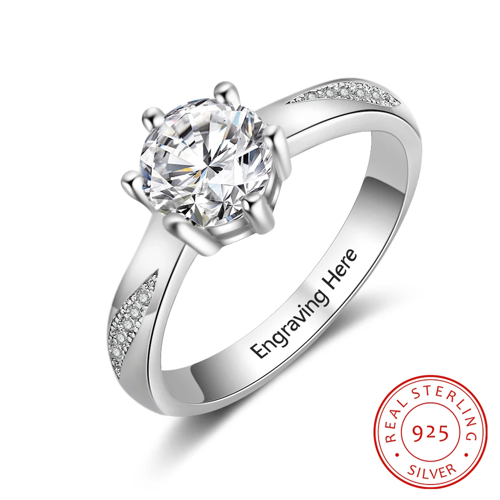 

Personalized Engagement Rings 925 Sterling Silver Cubic Zirconia Rings for Women Exquisite Wedding Women Jewelry (RI103758)