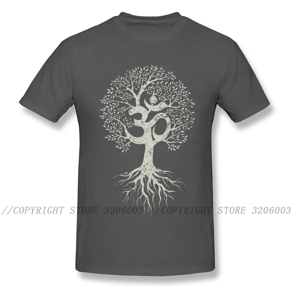 Vintage Om Tree Of Life Tops T-Shirt Youth T Shirts Europe Men Tshirt Custom Tee Shirt Fitted 100% Cotton Clothes Black