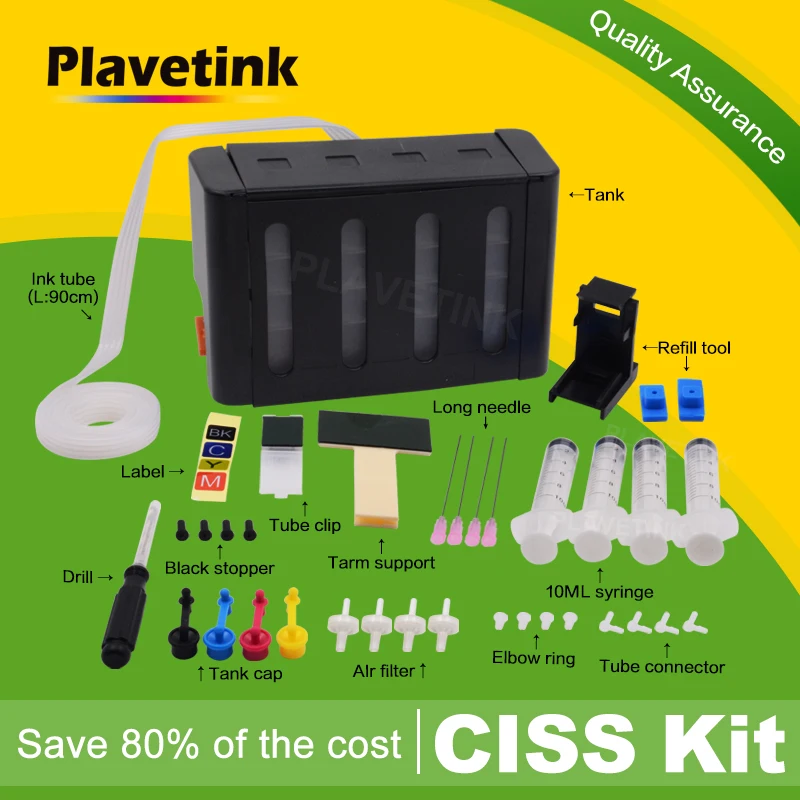 Plavetink Continuous Ink Supply System Ciss For HP For Canon Inkjet Printer With Luxury Outer Tank Bulk Ink System