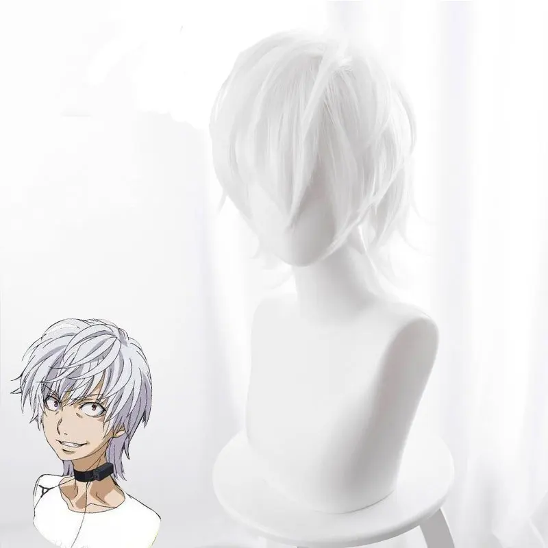 Toaru-Peluca de Cosplay sin Acelerador de índice para hombre y niño, 30cm, pelo corto y liso de Anime, pelo sintético resistente al calor, color blanco