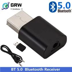 Portable 2in1 BT 5.0 Audio Receiver Transmitter Wireless Adapter Mini 3.5mm AUX Stereo Transmitter For TV PC Car Speaker