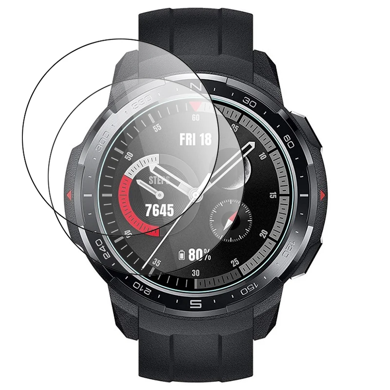 2pcs Tempered Glass Film For Honor Watch GS Pro Smartwatch HD Clear Screen Protector 9H Hardness Scratch Resistant Accessories