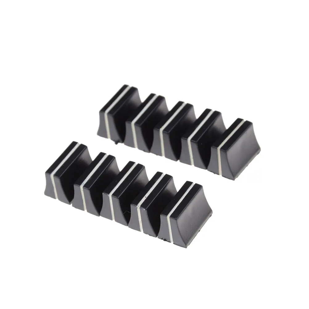 10pcs Black Slide Potentiometer Mixer Fader Knob 19mmLx12mmW For 4mm Shaft WF Switch Cap