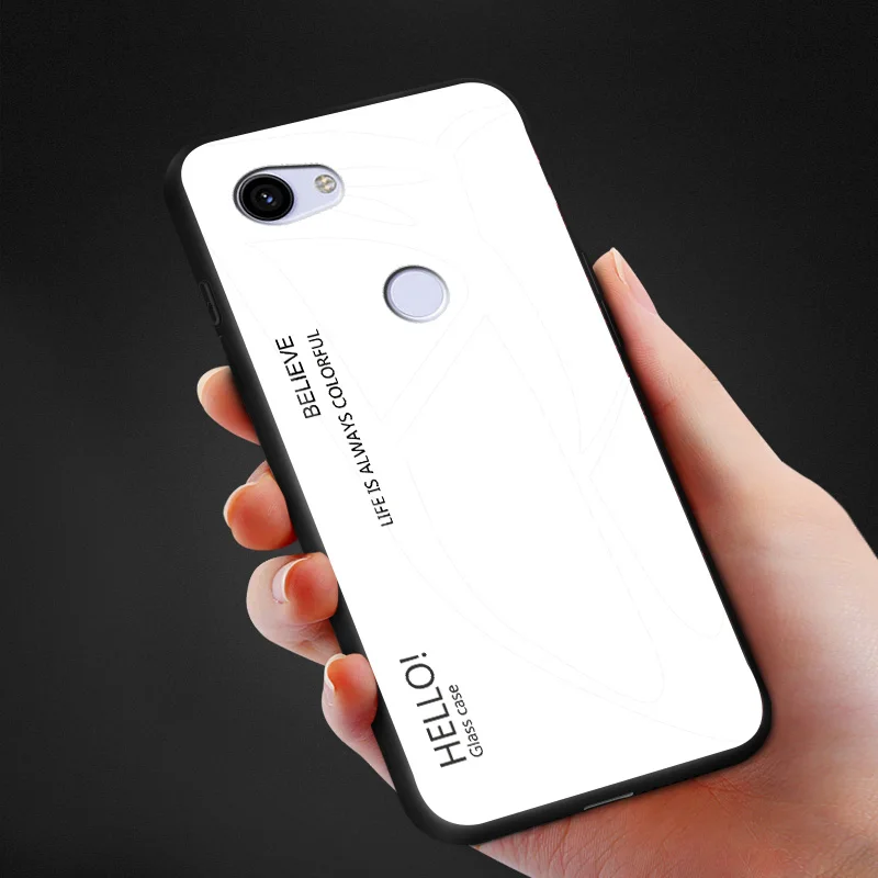 For Google Pixel 3A 3 XL Case Fashion Hard Toughened glass Gradient Protective Back Cover case For Google Pixel 2 XL Pixel3 3a