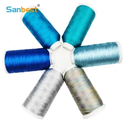 Sanbest-Fio de tecelagem metálico para pulseira DIY, fios de ponto, fios de crochê para tatting, rosa-153, 3 fios, feito à mão