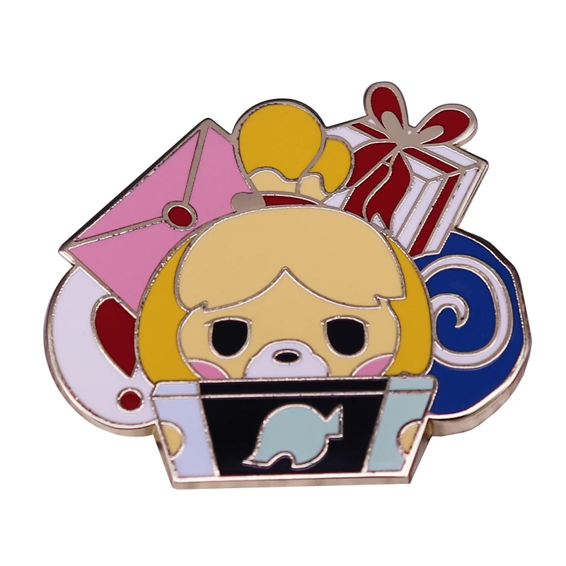 Animal Crossing enamel pin Dog Isabelle gift pin