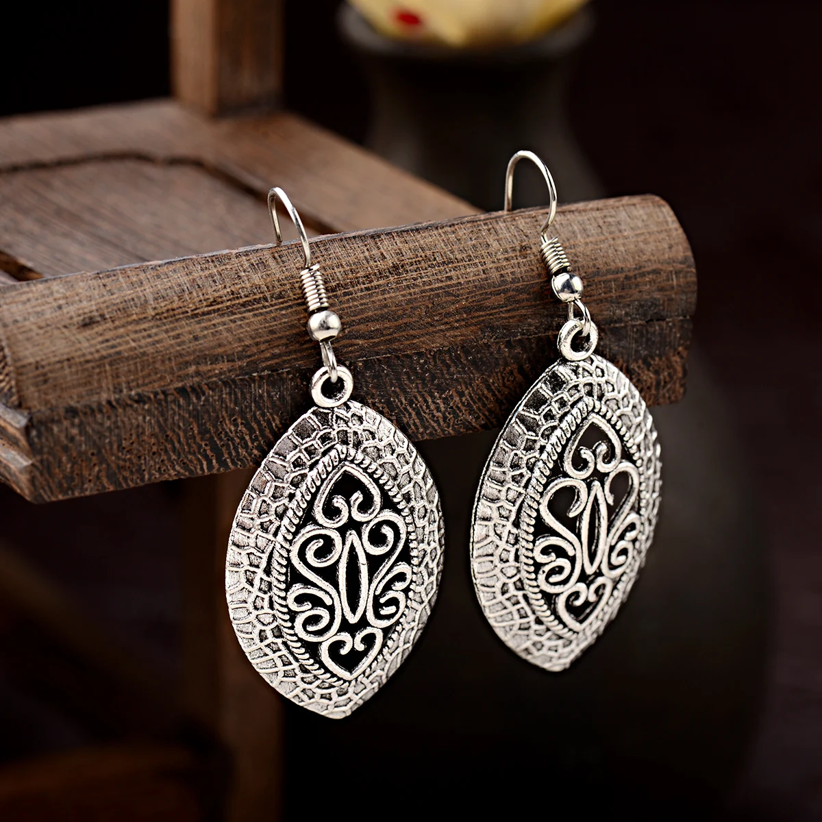 Этнические серебряные полые афганские серьги, винтажные круглые кисточки, индийские серьги, свадебные украшения