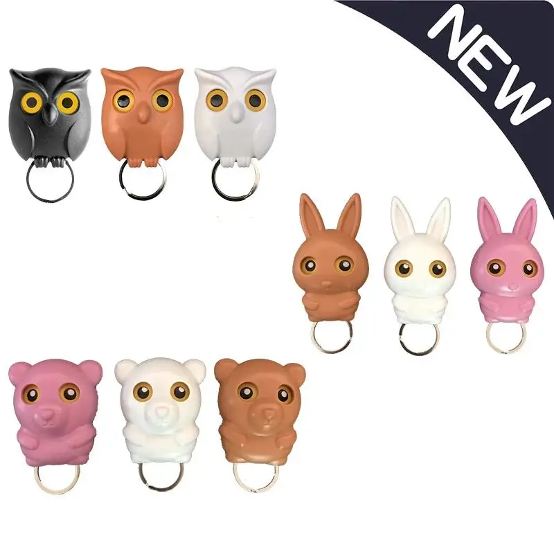 1PCS Owl Shape Magnetic Wall Hook Key Holder Wall Sticker Keep Keychains Key Hanger Hooks Bunny Bear Cartoon Hook For Kitchen