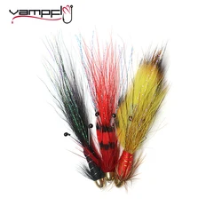 Vampfly 6pcs Conehead Salmon Tube Flies Francis Snaelda Streamer Fly Trout Bass Stealhead Saltwater Freshwater Fishing Lure Bait